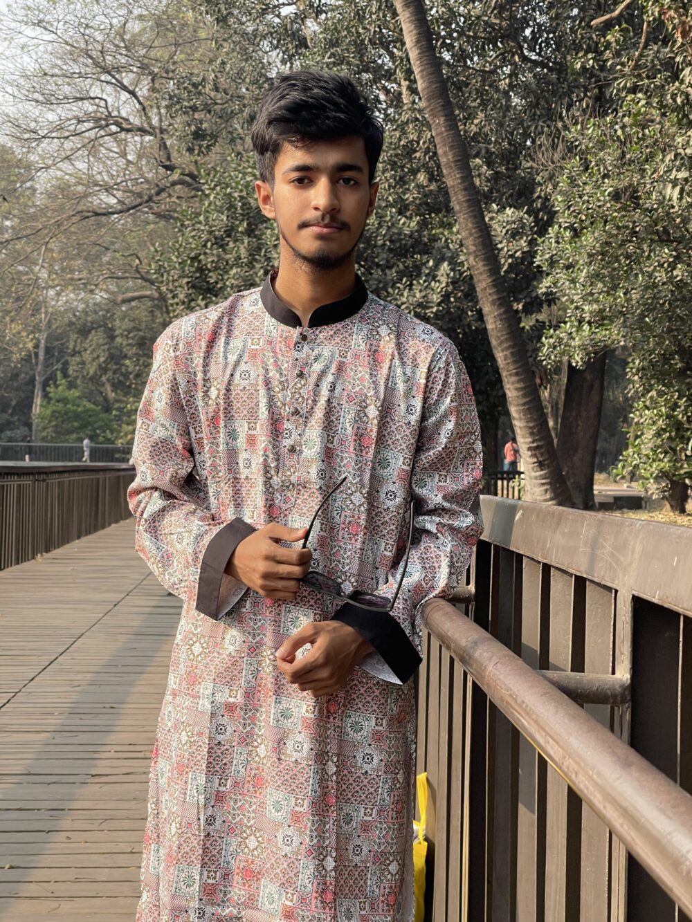 Geometric modern printed panjabi